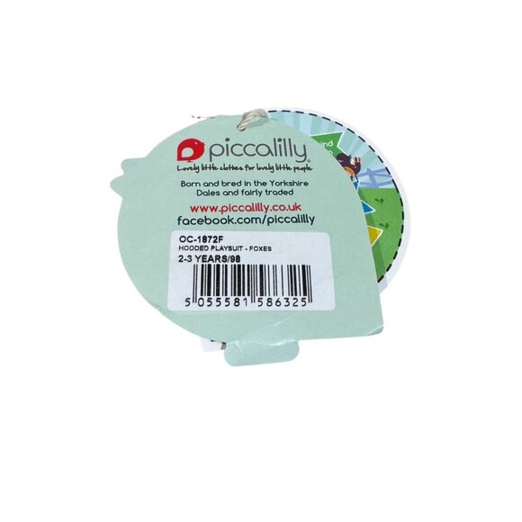 NWT Piccalilly Hooded Playsuit Foxes Size 2-3 Years - Picture 5 of 5